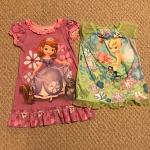 5/$20 Set of Disney Sophia & Tinkerbell Nightgowns